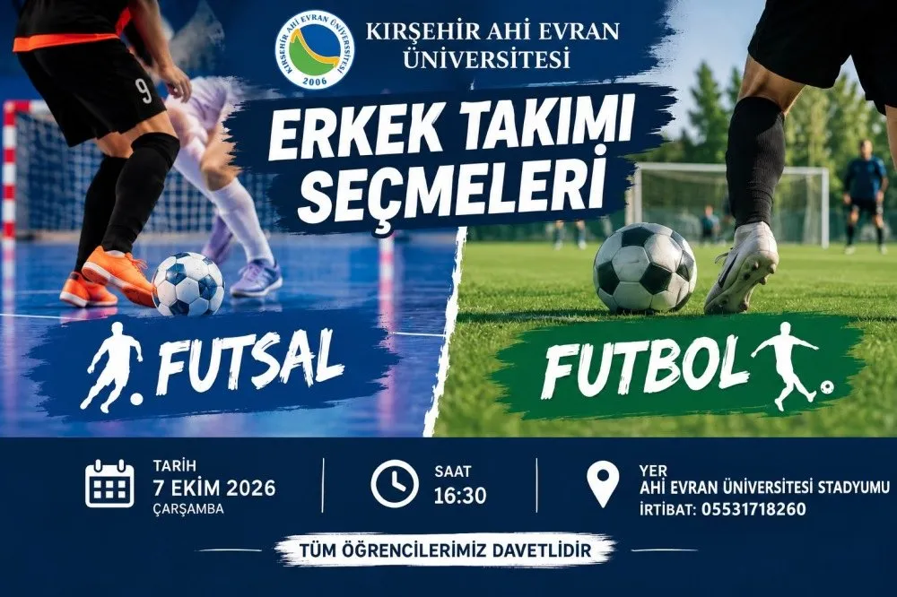 Üniversite Erkek Futbol ve Futsal (Salon Futbolu) Takım Seçmeleri