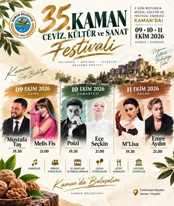 35. Kaman Ceviz, Kültür ve Sanat Festivali için geri sayım başladı